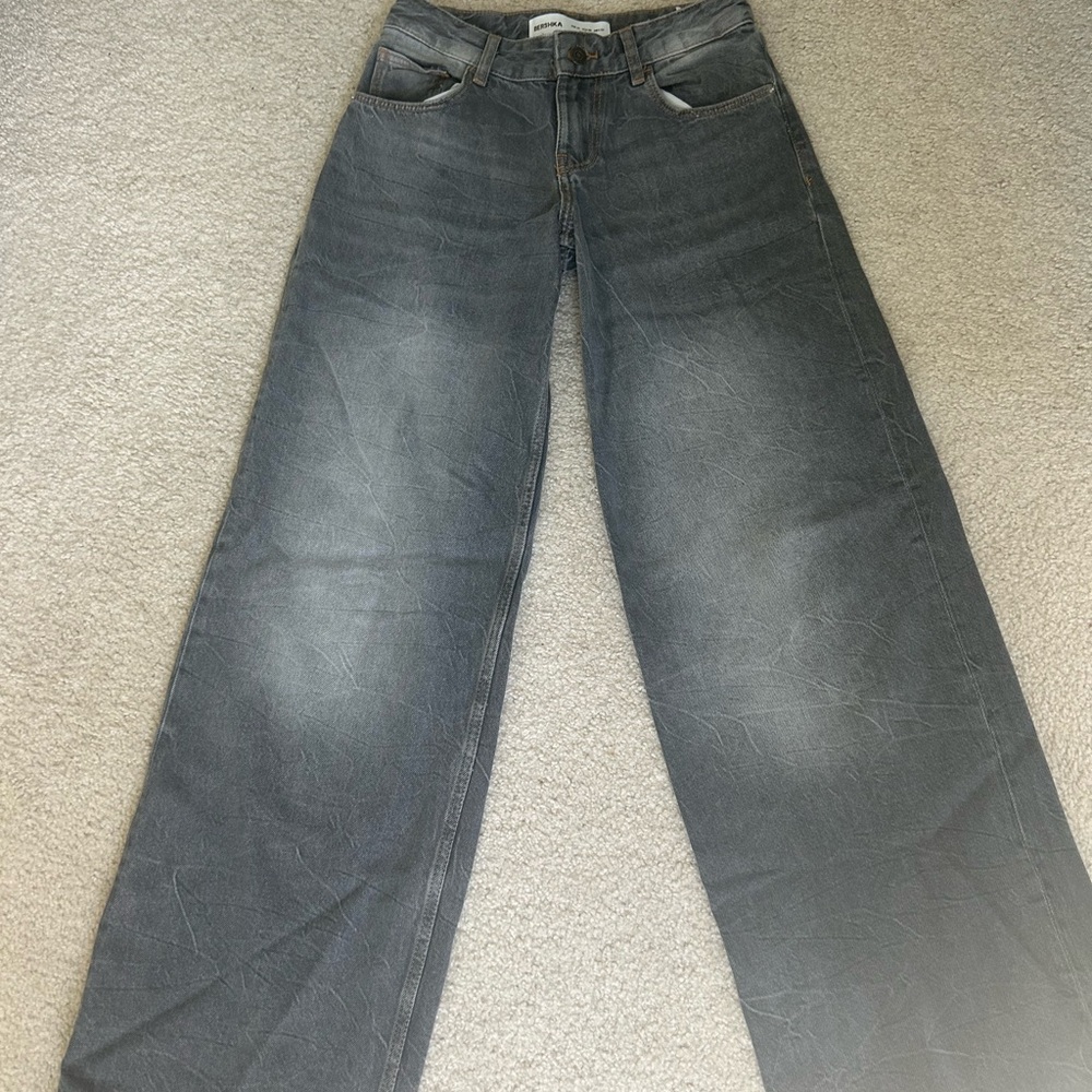 Bershka Women’s Low Rise Grey Jeans
